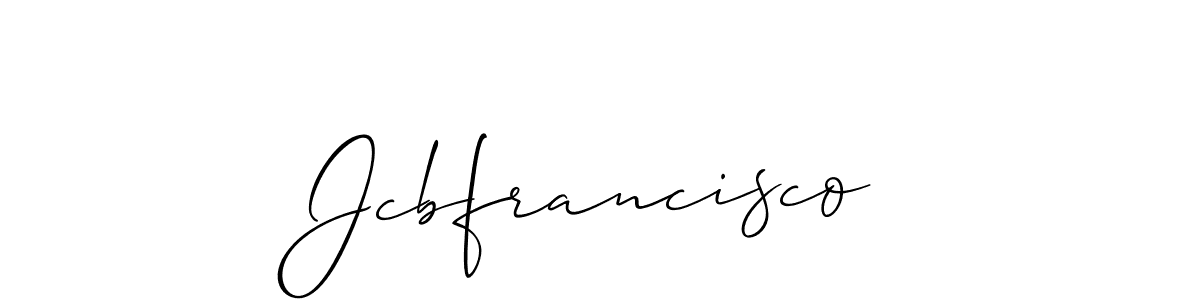 Use a signature maker to create a handwritten signature online. With this signature software, you can design (Allison_Script) your own signature for name Jcbfrancisco. Jcbfrancisco signature style 2 images and pictures png