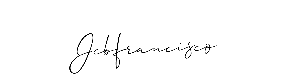 Allison_Script is a professional signature style that is perfect for those who want to add a touch of class to their signature. It is also a great choice for those who want to make their signature more unique. Get Jcbfrancisco name to fancy signature for free. Jcbfrancisco signature style 2 images and pictures png