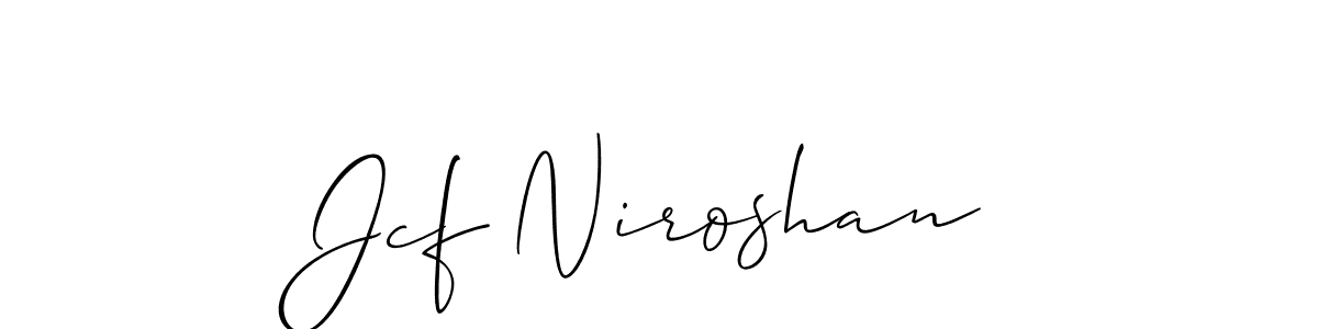 Similarly Allison_Script is the best handwritten signature design. Signature creator online .You can use it as an online autograph creator for name Jcf Niroshan. Jcf Niroshan signature style 2 images and pictures png