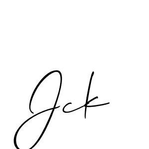 Design your own signature with our free online signature maker. With this signature software, you can create a handwritten (Allison_Script) signature for name Jck. Jck signature style 2 images and pictures png