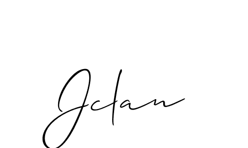 It looks lik you need a new signature style for name Jclan. Design unique handwritten (Allison_Script) signature with our free signature maker in just a few clicks. Jclan signature style 2 images and pictures png
