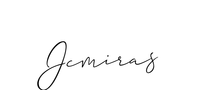 Use a signature maker to create a handwritten signature online. With this signature software, you can design (Allison_Script) your own signature for name Jcmiras. Jcmiras signature style 2 images and pictures png