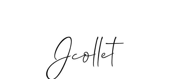 Use a signature maker to create a handwritten signature online. With this signature software, you can design (Allison_Script) your own signature for name Jcollet. Jcollet signature style 2 images and pictures png