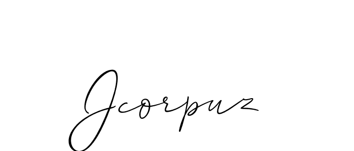 How to Draw Jcorpuz signature style? Allison_Script is a latest design signature styles for name Jcorpuz. Jcorpuz signature style 2 images and pictures png