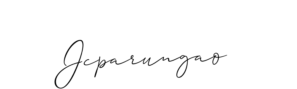 The best way (Allison_Script) to make a short signature is to pick only two or three words in your name. The name Jcparungao include a total of six letters. For converting this name. Jcparungao signature style 2 images and pictures png