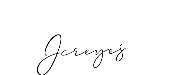 Design your own signature with our free online signature maker. With this signature software, you can create a handwritten (Allison_Script) signature for name Jcreyes. Jcreyes signature style 2 images and pictures png