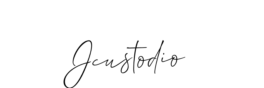 The best way (Allison_Script) to make a short signature is to pick only two or three words in your name. The name Jcustodio include a total of six letters. For converting this name. Jcustodio signature style 2 images and pictures png