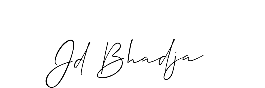 Make a beautiful signature design for name Jd Bhadja. With this signature (Allison_Script) style, you can create a handwritten signature for free. Jd Bhadja signature style 2 images and pictures png