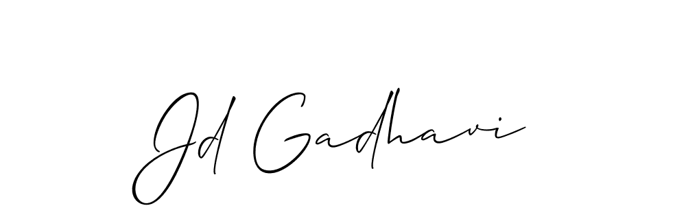 Make a beautiful signature design for name Jd Gadhavi. With this signature (Allison_Script) style, you can create a handwritten signature for free. Jd Gadhavi signature style 2 images and pictures png