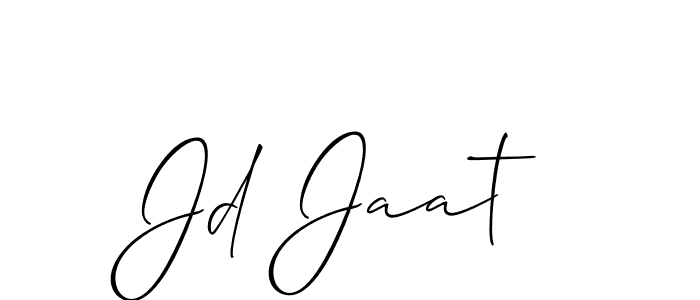 How to make Jd Jaat name signature. Use Allison_Script style for creating short signs online. This is the latest handwritten sign. Jd Jaat signature style 2 images and pictures png