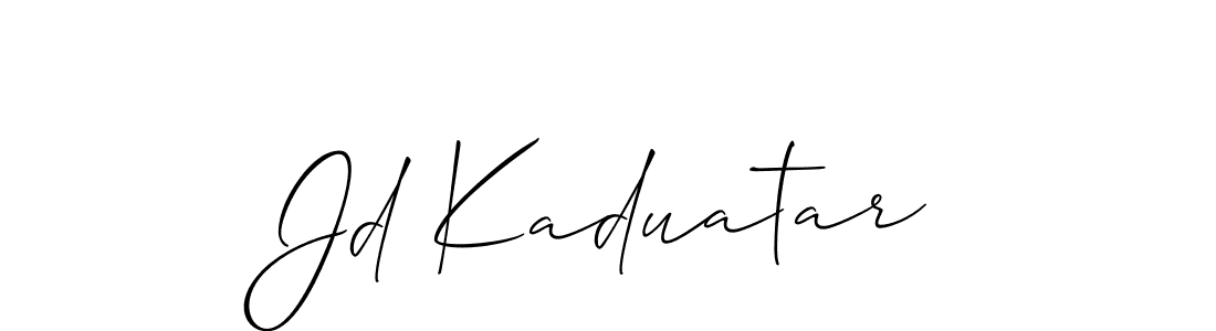 Make a short Jd Kaduatar signature style. Manage your documents anywhere anytime using Allison_Script. Create and add eSignatures, submit forms, share and send files easily. Jd Kaduatar signature style 2 images and pictures png