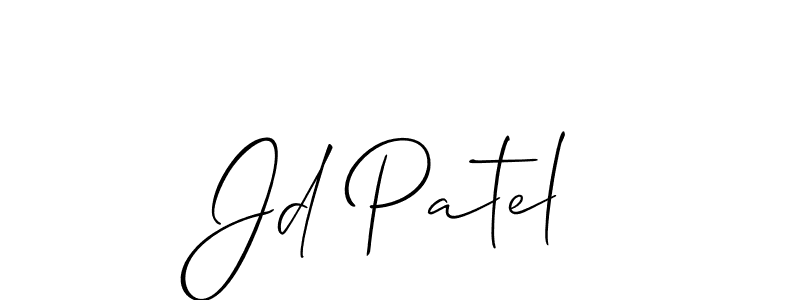 Create a beautiful signature design for name Jd Patel. With this signature (Allison_Script) fonts, you can make a handwritten signature for free. Jd Patel signature style 2 images and pictures png