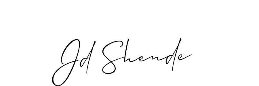 It looks lik you need a new signature style for name Jd Shende. Design unique handwritten (Allison_Script) signature with our free signature maker in just a few clicks. Jd Shende signature style 2 images and pictures png