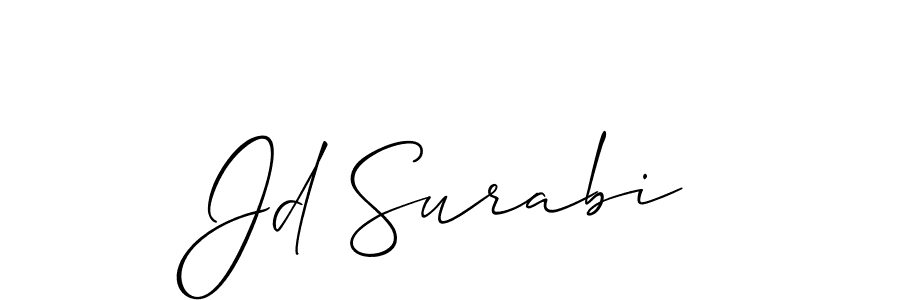 How to Draw Jd Surabi signature style? Allison_Script is a latest design signature styles for name Jd Surabi. Jd Surabi signature style 2 images and pictures png