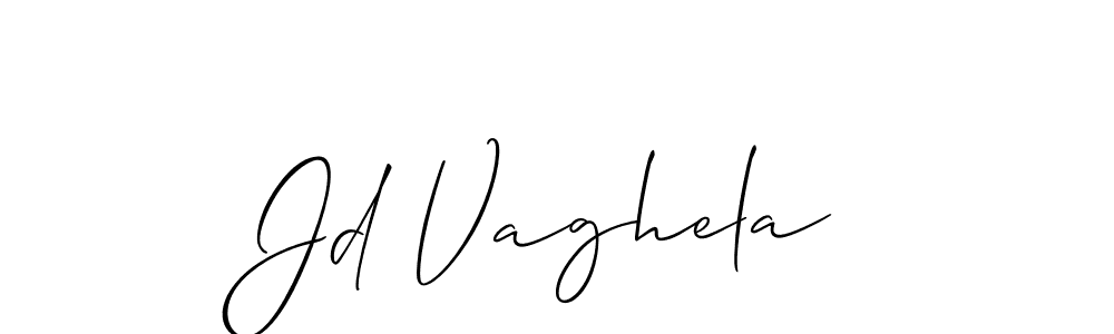 Make a beautiful signature design for name Jd Vaghela. With this signature (Allison_Script) style, you can create a handwritten signature for free. Jd Vaghela signature style 2 images and pictures png