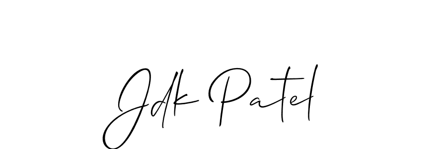 Create a beautiful signature design for name Jdk Patel. With this signature (Allison_Script) fonts, you can make a handwritten signature for free. Jdk Patel signature style 2 images and pictures png