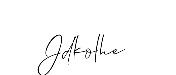 if you are searching for the best signature style for your name Jdkolhe. so please give up your signature search. here we have designed multiple signature styles  using Allison_Script. Jdkolhe signature style 2 images and pictures png