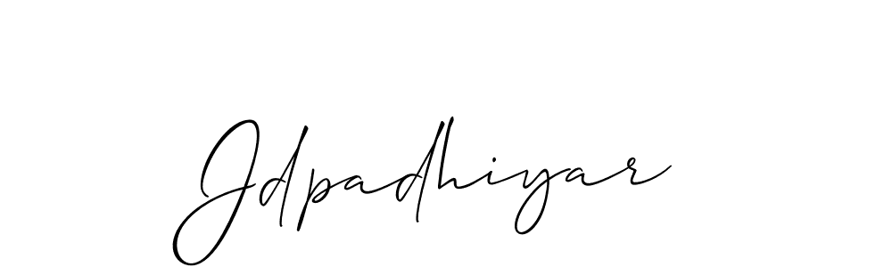 Create a beautiful signature design for name Jdpadhiyar. With this signature (Allison_Script) fonts, you can make a handwritten signature for free. Jdpadhiyar signature style 2 images and pictures png