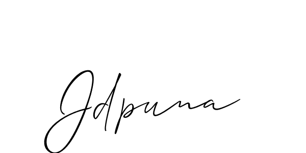 Design your own signature with our free online signature maker. With this signature software, you can create a handwritten (Allison_Script) signature for name Jdpuna. Jdpuna signature style 2 images and pictures png