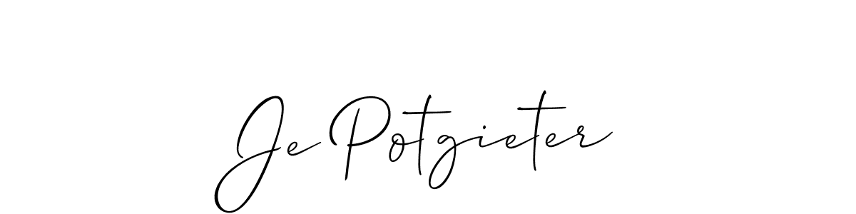 The best way (Allison_Script) to make a short signature is to pick only two or three words in your name. The name Je Potgieter include a total of six letters. For converting this name. Je Potgieter signature style 2 images and pictures png