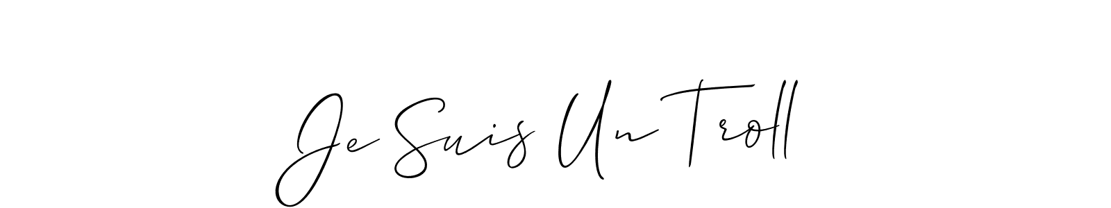 Similarly Allison_Script is the best handwritten signature design. Signature creator online .You can use it as an online autograph creator for name Je Suis Un Troll. Je Suis Un Troll signature style 2 images and pictures png