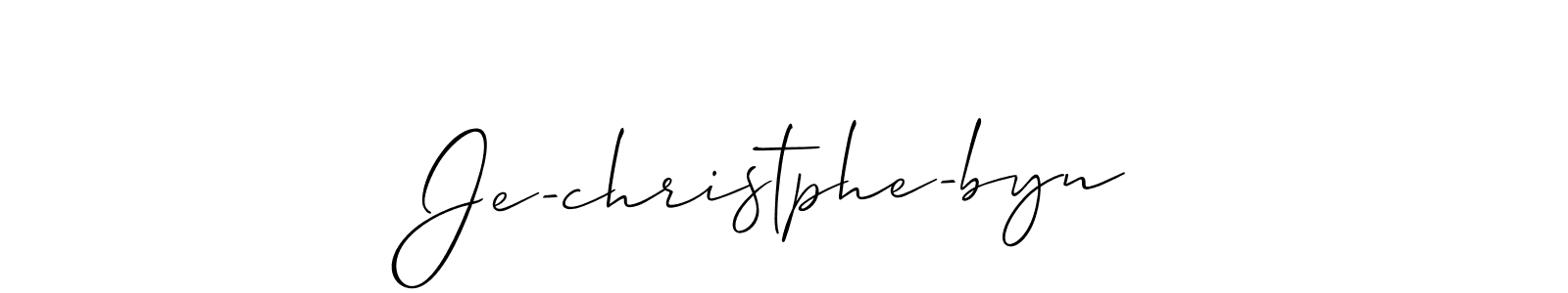 Create a beautiful signature design for name Je-christphe-byn. With this signature (Allison_Script) fonts, you can make a handwritten signature for free. Je-christphe-byn signature style 2 images and pictures png