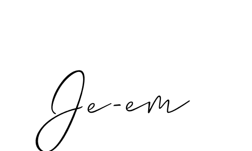 Je-em stylish signature style. Best Handwritten Sign (Allison_Script) for my name. Handwritten Signature Collection Ideas for my name Je-em. Je-em signature style 2 images and pictures png