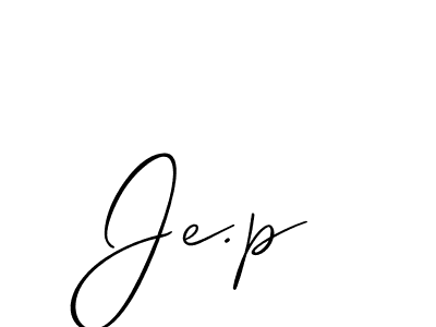 Create a beautiful signature design for name Je.p. With this signature (Allison_Script) fonts, you can make a handwritten signature for free. Je.p signature style 2 images and pictures png