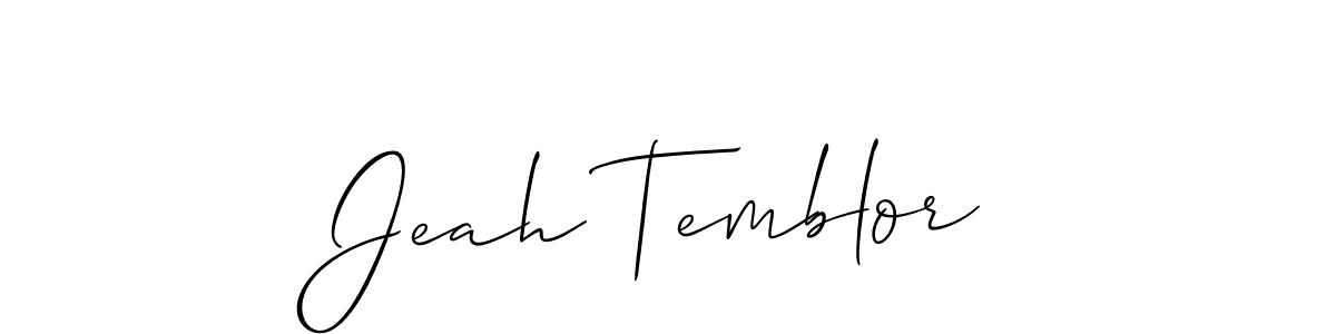 How to Draw Jeah Temblor signature style? Allison_Script is a latest design signature styles for name Jeah Temblor. Jeah Temblor signature style 2 images and pictures png