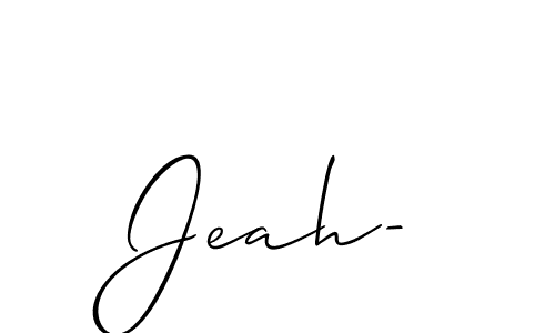 Best and Professional Signature Style for Jeah-. Allison_Script Best Signature Style Collection. Jeah- signature style 2 images and pictures png