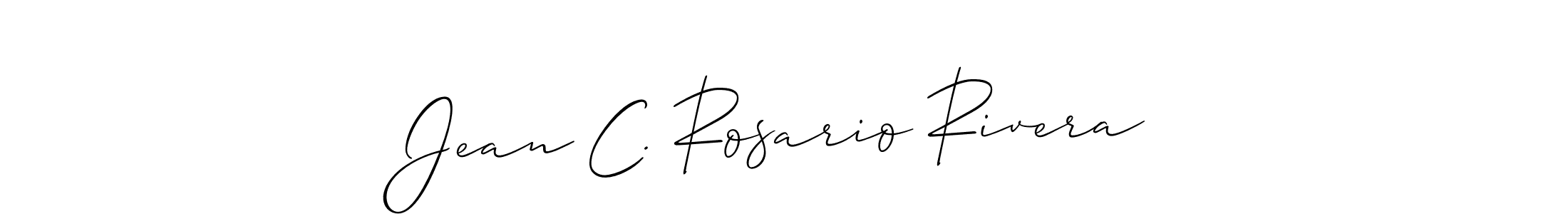 How to make Jean C. Rosario Rivera signature? Allison_Script is a professional autograph style. Create handwritten signature for Jean C. Rosario Rivera name. Jean C. Rosario Rivera signature style 2 images and pictures png