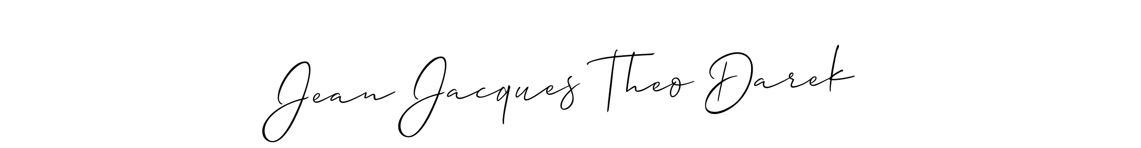 Make a beautiful signature design for name Jean Jacques Theo Darek. With this signature (Allison_Script) style, you can create a handwritten signature for free. Jean Jacques Theo Darek signature style 2 images and pictures png