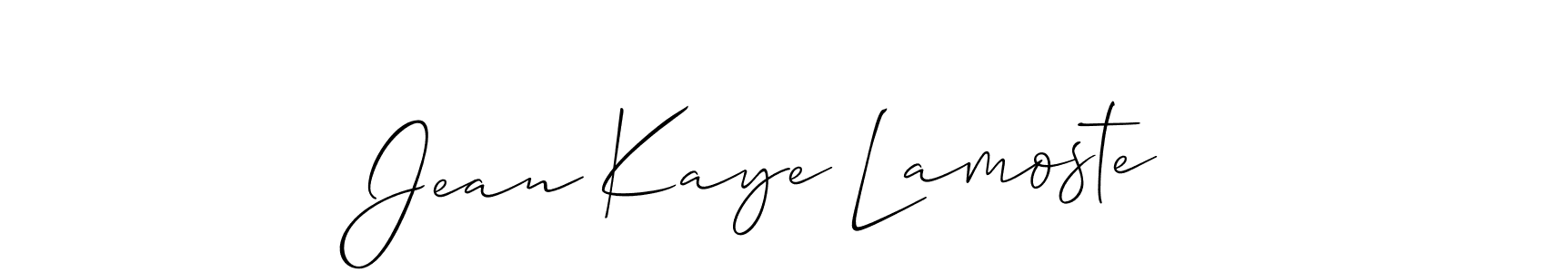 Jean Kaye Lamoste stylish signature style. Best Handwritten Sign (Allison_Script) for my name. Handwritten Signature Collection Ideas for my name Jean Kaye Lamoste. Jean Kaye Lamoste signature style 2 images and pictures png