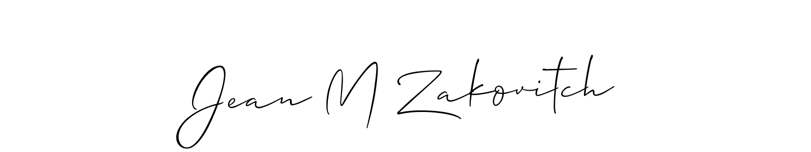 How to make Jean M Zakovitch name signature. Use Allison_Script style for creating short signs online. This is the latest handwritten sign. Jean M Zakovitch signature style 2 images and pictures png