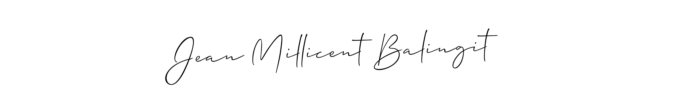 Similarly Allison_Script is the best handwritten signature design. Signature creator online .You can use it as an online autograph creator for name Jean Millicent Balingit. Jean Millicent Balingit signature style 2 images and pictures png