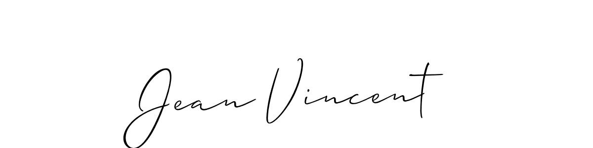 How to make Jean Vincent name signature. Use Allison_Script style for creating short signs online. This is the latest handwritten sign. Jean Vincent signature style 2 images and pictures png