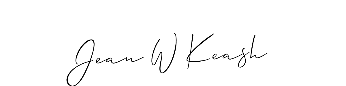 Allison_Script is a professional signature style that is perfect for those who want to add a touch of class to their signature. It is also a great choice for those who want to make their signature more unique. Get Jean W Keash name to fancy signature for free. Jean W Keash signature style 2 images and pictures png