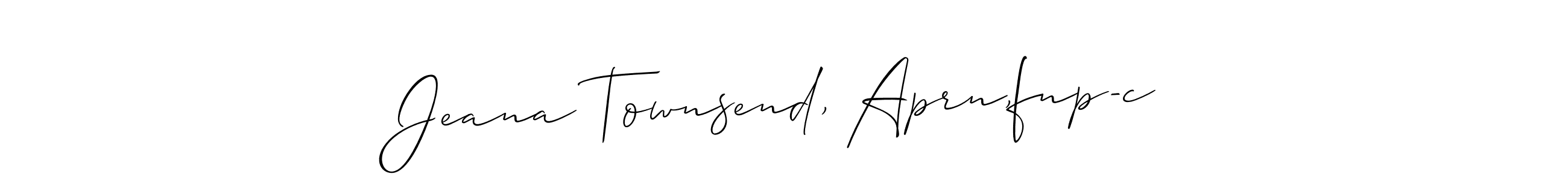 Design your own signature with our free online signature maker. With this signature software, you can create a handwritten (Allison_Script) signature for name Jeana Townsend, Aprn,fnp-c. Jeana Townsend, Aprn,fnp-c signature style 2 images and pictures png