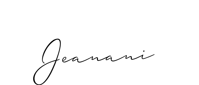 How to make Jeanani signature? Allison_Script is a professional autograph style. Create handwritten signature for Jeanani name. Jeanani signature style 2 images and pictures png