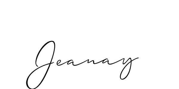 Design your own signature with our free online signature maker. With this signature software, you can create a handwritten (Allison_Script) signature for name Jeanay. Jeanay signature style 2 images and pictures png