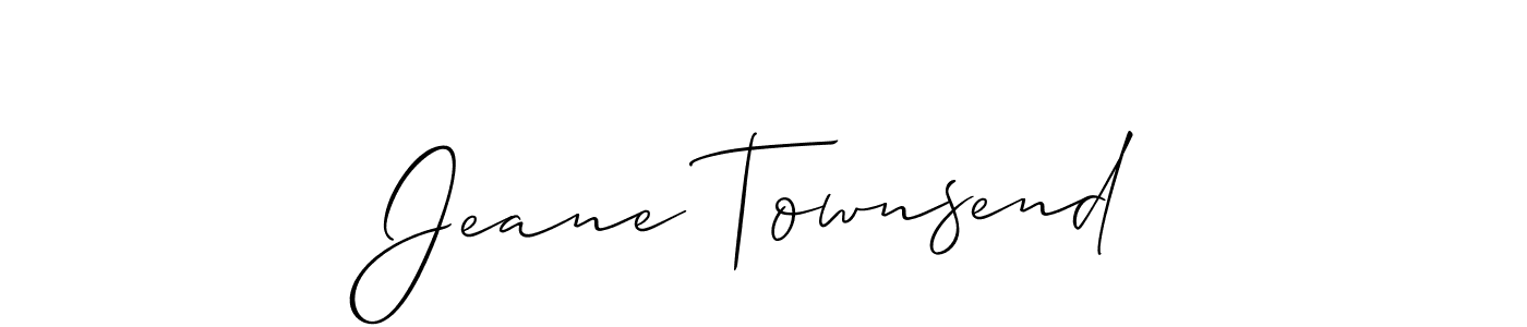 The best way (Allison_Script) to make a short signature is to pick only two or three words in your name. The name Jeane Townsend include a total of six letters. For converting this name. Jeane Townsend signature style 2 images and pictures png