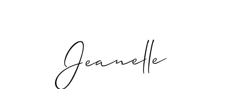 Jeanelle stylish signature style. Best Handwritten Sign (Allison_Script) for my name. Handwritten Signature Collection Ideas for my name Jeanelle. Jeanelle signature style 2 images and pictures png