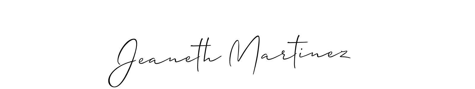 The best way (Allison_Script) to make a short signature is to pick only two or three words in your name. The name Jeaneth Martinez include a total of six letters. For converting this name. Jeaneth Martinez signature style 2 images and pictures png