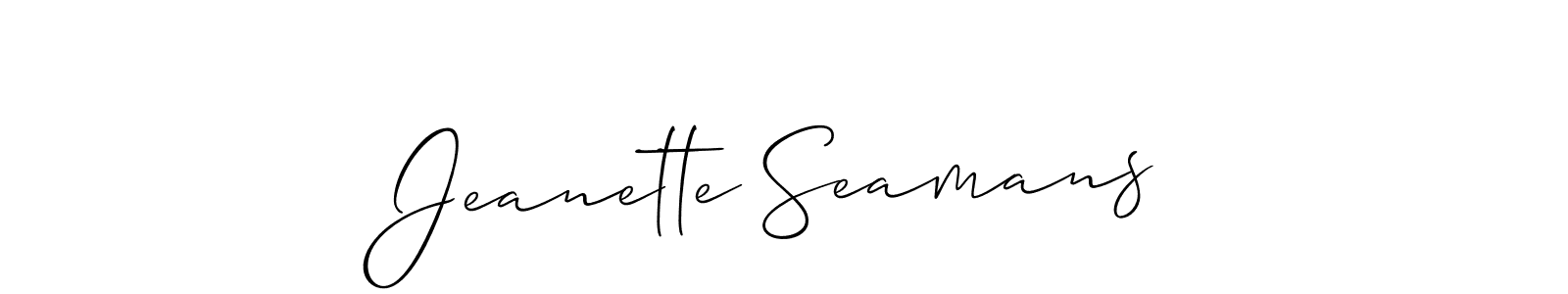 Similarly Allison_Script is the best handwritten signature design. Signature creator online .You can use it as an online autograph creator for name Jeanette Seamans. Jeanette Seamans signature style 2 images and pictures png