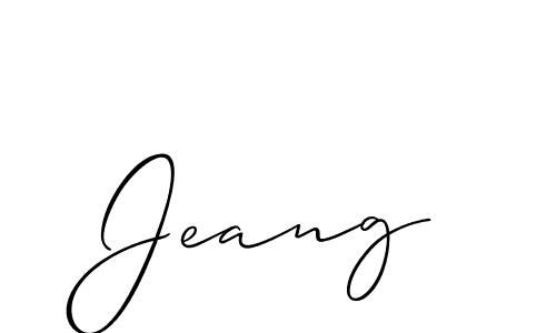 How to make Jeang signature? Allison_Script is a professional autograph style. Create handwritten signature for Jeang name. Jeang signature style 2 images and pictures png