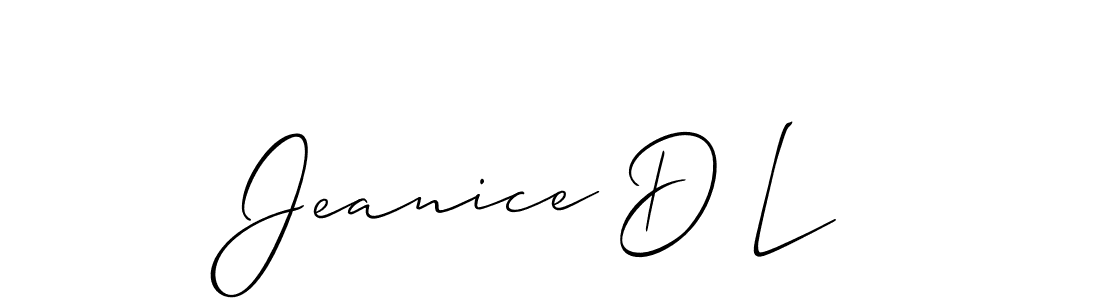 How to make Jeanice D L name signature. Use Allison_Script style for creating short signs online. This is the latest handwritten sign. Jeanice D L signature style 2 images and pictures png