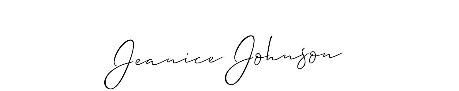 Jeanice Johnson stylish signature style. Best Handwritten Sign (Allison_Script) for my name. Handwritten Signature Collection Ideas for my name Jeanice Johnson. Jeanice Johnson signature style 2 images and pictures png