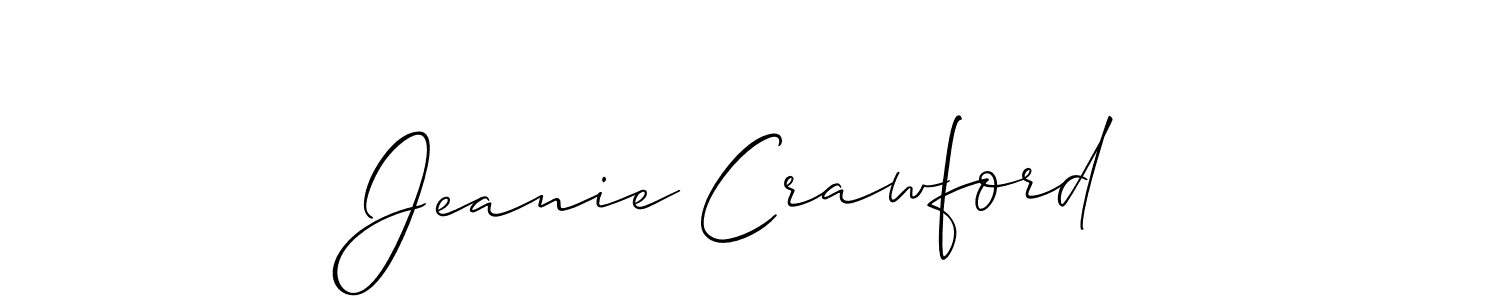 Jeanie Crawford stylish signature style. Best Handwritten Sign (Allison_Script) for my name. Handwritten Signature Collection Ideas for my name Jeanie Crawford. Jeanie Crawford signature style 2 images and pictures png