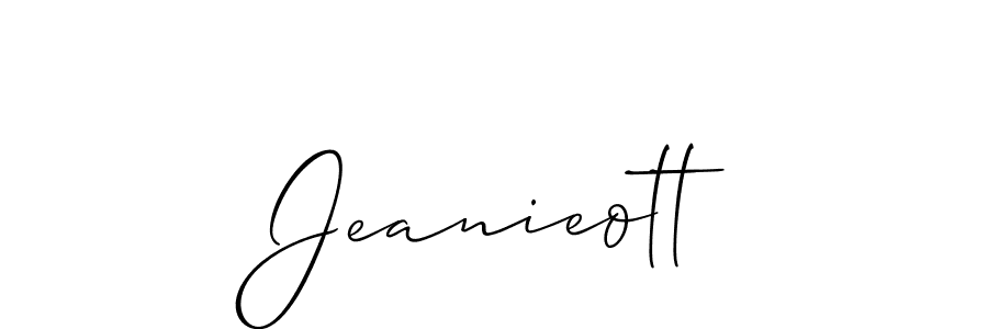 if you are searching for the best signature style for your name Jeanieott. so please give up your signature search. here we have designed multiple signature styles  using Allison_Script. Jeanieott signature style 2 images and pictures png