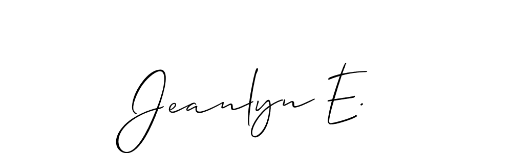 Make a beautiful signature design for name Jeanlyn E.. With this signature (Allison_Script) style, you can create a handwritten signature for free. Jeanlyn E. signature style 2 images and pictures png